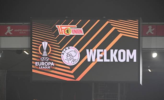 Football, men, season 2022 2023, Europa League, play offs to the round of 16, second leg , 1 FC Union Berlin Ajax Amsterdam, via scoreboard will welcome Ajax, 23 02 2022, Copyright: xMatthiasxKochx
