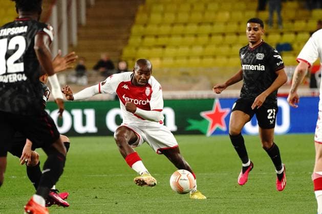 Mohamed Camara (AS Monaco) FOOTBALL : AS Monaco vs Bayer 04 Leverkusen - League Europa - Monaco - 23 02 2023 NorbertScanella Panoramic 