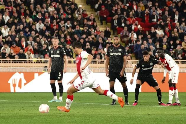 Penalty - Wissam Ben Yedder (AS Monaco) FOOTBALL : AS Monaco vs Bayer 04 Leverkusen - League Europa - Monaco - 23 02 2023 NorbertScanella Panoramic 