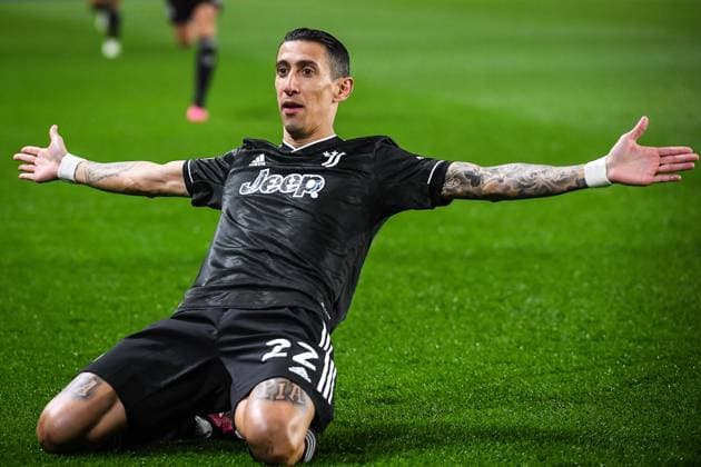 February 23, 2023, Nantes, France, France: Angel DI MARIA of Juventus celebrates his goal during the UEFA Europa League match between FC Nantes and Juventus FC at La Beaujoire Stadium on February 23, 2023 in Nantes, France. Nantes France - ZUMAm308 20230223_zsp_m308_002 Copyright: xMatthieuxMirvillex