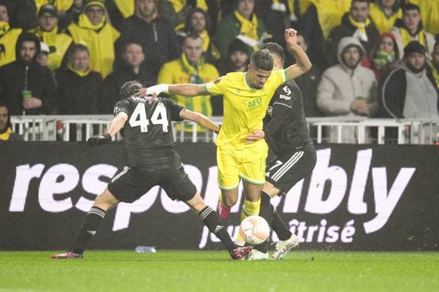 Ludovic Blas (Nantes) FOOTBALL : Nantes vs Juventus de Turin - Barrage retour Ligue Europa - 23 02 2023 JBAutissier Panoramic 