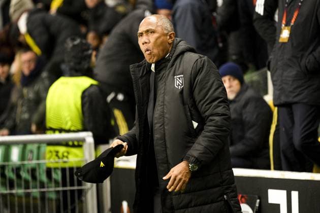 Antoine Kombouare - entraineur (Nantes) FOOTBALL : Nantes vs Juventus de Turin - Barrage retour Ligue Europa - 23 02 2023 JBAutissier Panoramic 