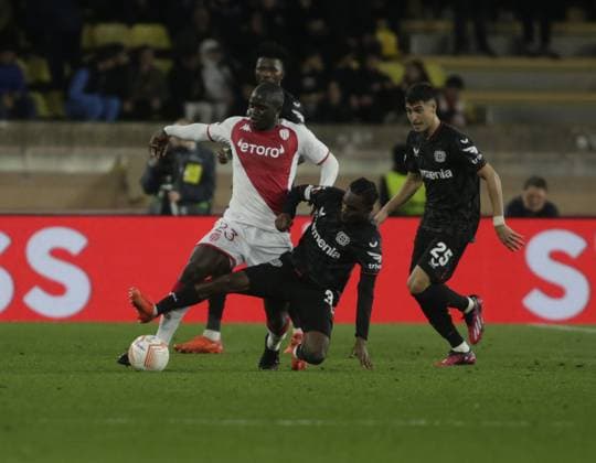 Malang Sarr of As Monaco during the Uefa Europa League, football match between As Monaco and Bayer 04 Leverkusen,on 23 February 2023 at State Luis II in Monaco, Photo Ndrerim Kaceli  Copyright: xNderimxKaceli LiveMediax xipa-agx xLivexMediax 0 IPA_IPA36301676