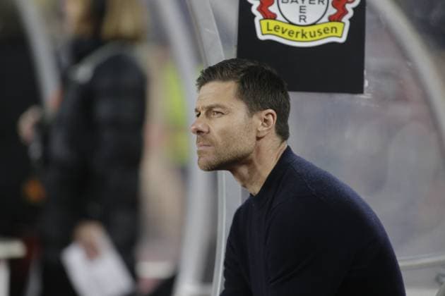 February 23, 2023, Monaco, Principality of Monaco: Xabi Alonso Manager of Bayer 04 Leverkusen during the Uefa Europa League, football match between As Monaco and Bayer 04 Leverkusen,on 23 February 2023 at State Luis II in Monaco, Photo Ndrerim Kaceli. football Europa League match - AS Monaco vs Bayer Leverkusen, Monaco, Principality of Monaco  - ZUMAl164 20230223_zsa_l164_002 Copyright: xNderimxKacelix