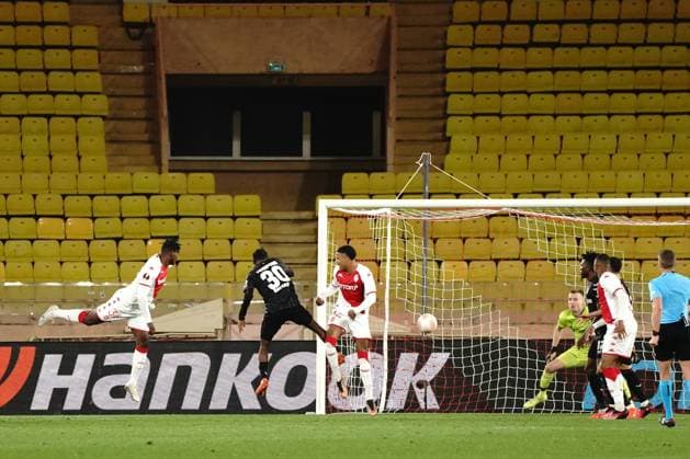 But - Breel Embolo (AS Monaco) FOOTBALL : AS Monaco vs Bayer 04 Leverkusen - League Europa - Monaco - 23 02 2023 NorbertScanella Panoramic 