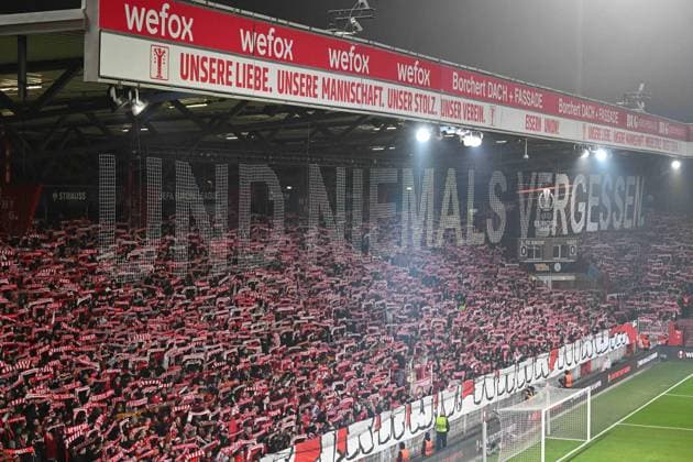 Football, men, season 2022 2023, Europa League, Play Offs to the round of 16, second leg , 1 FC Union Berlin Ajax Amsterdam, The fans of 1 FC Union Berlin , 23 02 2022, Copyright: xMatthiasxKochx