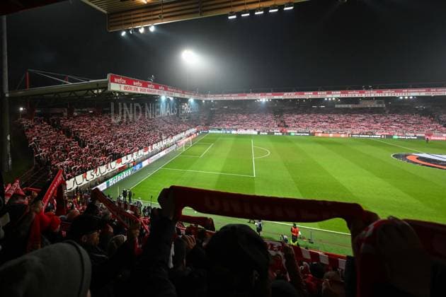 Football, men, season 2022 2023, Europa League, Play Offs to the round of 16, second leg , 1 FC Union Berlin Ajax Amsterdam, The fans of 1 FC Union Berlin , 23 02 2022, Copyright: xMatthiasxKochx