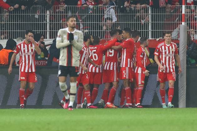 23 02 2023, xtgx, football Europa League 1 8 final, 1 FC Union Berlin Ajax Amsterdam emspor, v l cheering after the 1 0 by Robin Knoche Union Berlin, 31 DFL DFB REGULATES PROHIBIT ANY USE OF PHOTOGRAPHS as IMAGE SEQUENCES and or QUASI VIDEO Stadion an der Alten Foersterei