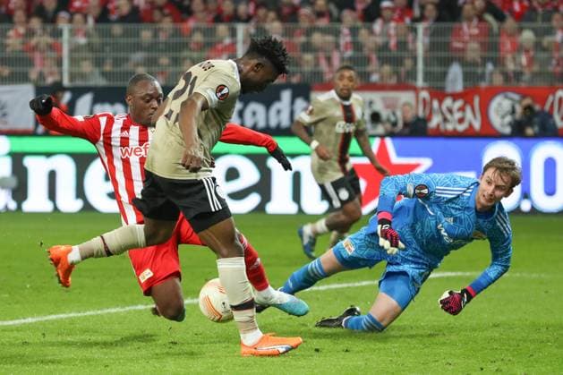 23 02 2023, xtgx, football UEFA Europa League, 1 FC Union Berlin Ajax Amsterdam emspor, v l offside Mohammed Kudus Ajax Amsterdam, 20 shoots goal, goalkeeper, scores goal, scores the goal DFL DFB REGULATIONS PROHIBIT ANY USE OF PHOTOGRAPHS as IMAGE SEQUENCES and or QUASI VIDEO Berlin