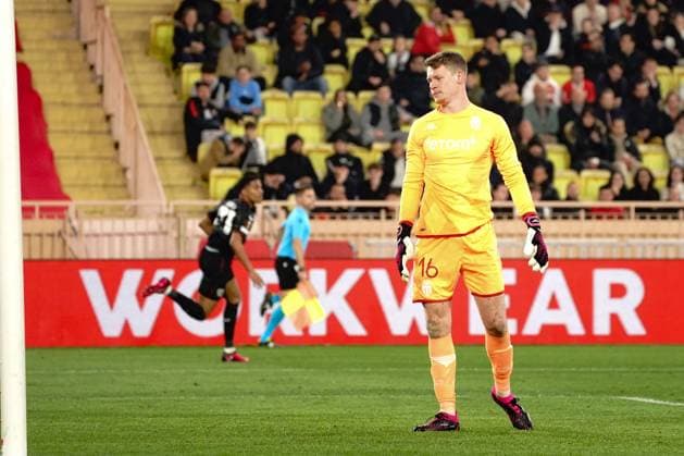 deception - Alexander Nübel (AS Monaco) FOOTBALL : AS Monaco vs Bayer 04 Leverkusen - League Europa - Monaco - 23 02 2023 NorbertScanella Panoramic 