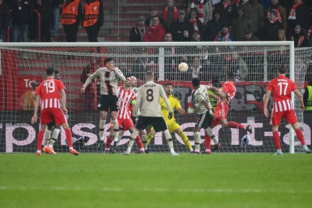 Football, men, 2022 2023 season, Europa League, play offs to the round of 16, second leg , 1 FC Union Berlin Ajax Amsterdam, Danilho Doekhi 1 FC Union Berlin scores the goal to 3 1 , 23 02 2022, Copyright: xMatthiasxKochx