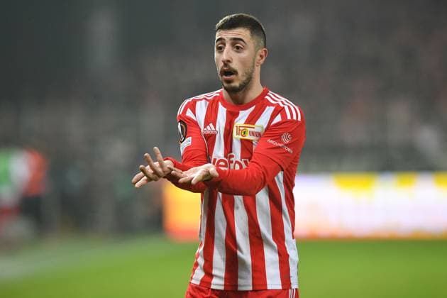 Football, men, season 2022 2023, Europa League, play offs to the round of 16, second leg , 1 FC Union Berlin Ajax Amsterdam, Josip Juranovic 1 FC Union Berlin gestures , 23 02 2022, Copyright: xMatthiasxKochx