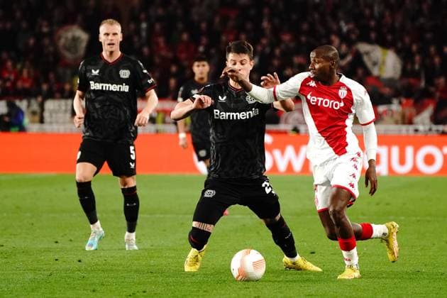 Mohamed Camara (AS Monaco) FOOTBALL : AS Monaco vs Bayer 04 Leverkusen - League Europa - Monaco - 23 02 2023 NorbertScanella Panoramic 