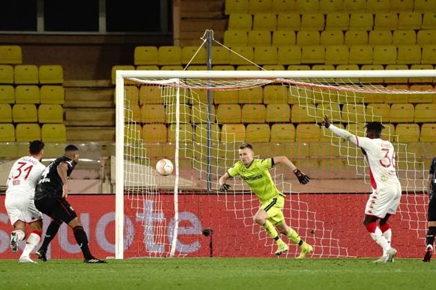 Lukas Hradecky (Bayer 04 Leverkusen) FOOTBALL : AS Monaco vs Bayer 04 Leverkusen - League Europa - Monaco - 23 02 2023 NorbertScanella Panoramic 