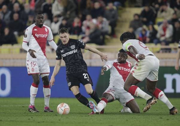 Florian Wirtz of Bayer 04 Leverkusen during the Uefa Europa League, football match between As Monaco and Bayer 04 Leverkusen,on 23 February 2023 at State Luis II in Monaco, Photo Ndrerim Kaceli  Copyright: xNderimxKaceli LiveMediax xipa-agx xLivexMediax 0 IPA_IPA36304690
