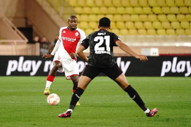 Mohamed Camara (AS Monaco) - Amine Adli (Bayer 04 Leverkusen) FOOTBALL : AS Monaco vs Bayer 04 Leverkusen - League Europa - Monaco - 23 02 2023 NorbertScanella Panoramic 