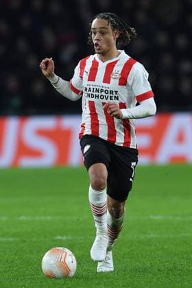Soccer Europa League knockout round play off PSV Eindhoven FC Sevilla on 23 02 2023 at Philips Stadion in Eindhoven Xavi Simons Eindhoven xRx