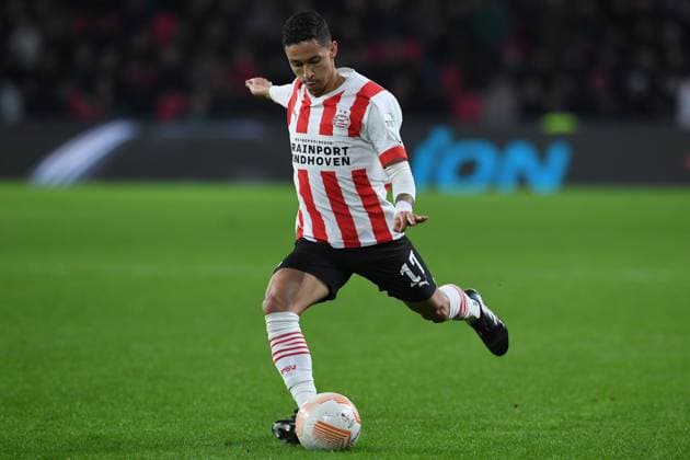 Soccer Europa League knockout round play off PSV Eindhoven FC Sevilla on 23 02 2023 at the Philips Stadium in Eindhoven Mauro Junior Eindhoven xRx