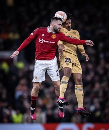 Manchester United, ManU vs Barcelona Kounde (Barcelona) in action during the game valid for Europe League at the Old Trafford stadium, in Manchester, UK, today February 23, 2023. Copyright: xx AB4I0178