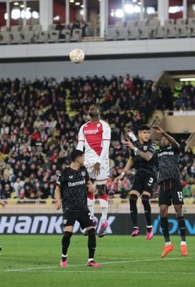 February 23, 2023, Monaco, Principality of Monaco: Breel Embolo of As Monaco during the Uefa Europa League, football match between As Monaco and Bayer 04 Leverkusen,on 23 February 2023 at State Luis II in Monaco, Photo Ndrerim Kaceli. football Europa League match - AS Monaco vs Bayer Leverkusen, Monaco, Principality of Monaco  - ZUMAl164 20230223_zsa_l164_291 Copyright: xNderimxKacelix