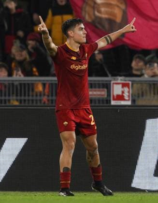 (230224) -- ROME, Feb. 24, 2023 -- Roma s Paulo Dybala celebrates his goal during the Europa League play-off second leg match between Roma and Salzburg in Rome, Italy, Feb. 23, 2023. (Photo by Xinhua) (SP)ITALY-ROME-EUROPA LEAGUE PLAY-OFF-ROMA VS SALZBURG AugustoxCasasoli 