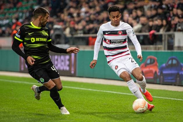 FC Midtjylland v Sporting CP, UEFA Europa League football, Herning, Denmark Herning, Denmark. 23rd, February 2023. Paulinho (29) of FC Midtjylland seen during the UEFA Europa League match between FC Midtjylland and Sporting CP at MCH Arena in Herning. Herning Denmark  Copyright: xGonzalesxPhoto MortenxKjaerx