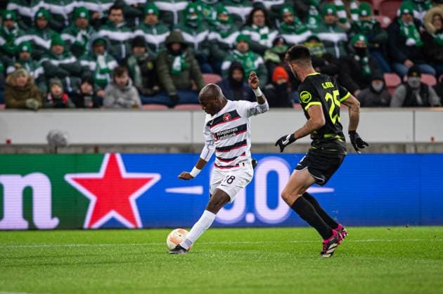 FC Midtjylland v Sporting CP, UEFA Europa League football, Herning, Denmark Herning, Denmark. 23rd, February 2023. Edward Chilufya (18) of FC Midtjylland seen during the UEFA Europa League match between FC Midtjylland and Sporting CP at MCH Arena in Herning. Herning Denmark  Copyright: xGonzalesxPhoto MortenxKjaerx