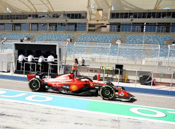 24 02 2023, Bahrain International Circuit, Sakhir, Formula 1 Test Drives in Bahrain 2023 , in picture Carlos Sainz Jr ESP , Scuderia Ferrari Sakhir Bahrain International Circuit Bahrain  eu-images-506