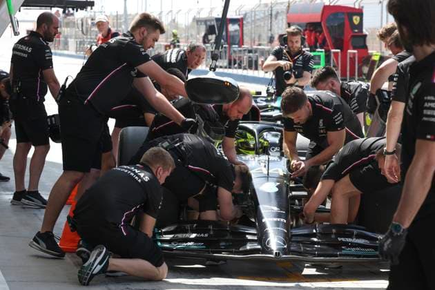 44 Lewis Hamilton GBR, Mercedes AMG Petronas F1 Team , F1 Pre season Testing in Bahrain at Bahrain International Circuit on February 24, 2023 in Sakhir, Bahrain Photo by HOCH ZWEI Sakhir Bahrain