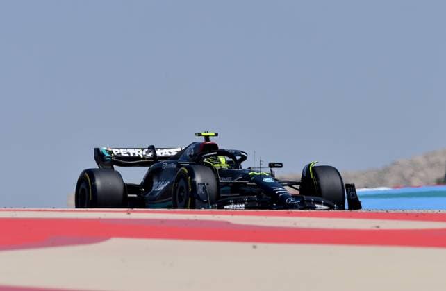 24 02 2023, Bahrain International Circuit, Sakhir, Formula 1 Test Drives in Bahrain 2023 , in picture Lewis Hamilton GBR , Mercedes AMG Petronas Formula One Team Sakhir Bahrain International Circuit Bahrain  eu-images-506
