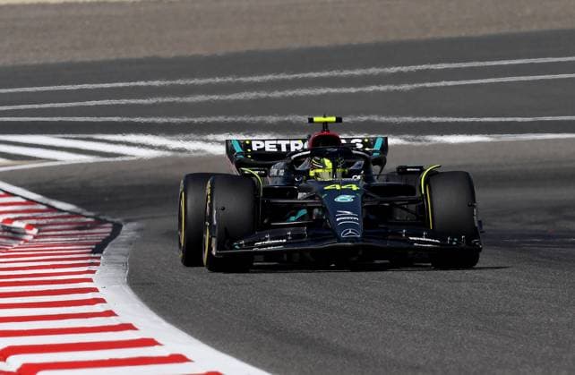 24 02 2023, Bahrain International Circuit, Sakhir, Formula 1 Test Drives in Bahrain 2023 , in picture Lewis Hamilton GBR , Mercedes AMG Petronas Formula One Team Sakhir Bahrain International Circuit Bahrain  eu-images-506
