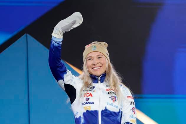 PLANICA 20230224 Sprint gold medalist Jonna Sundling at the medal ceremony during skiing WC PLANICA Slovenia skiing x10430x,  Copyright: xChristinexOlsson TTx SKID-VM 2023