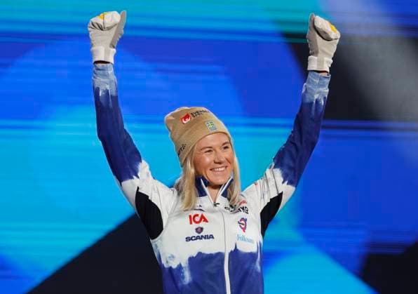 PLANICA 20230224 Sprint bronze medalist Maja Dahlqvist at the medal ceremony during skiing WC PLANICA Slovenia skiing x10430x,  Copyright: xChristinexOlsson TTx SKID-VM 2023