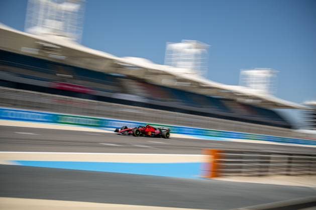 SAKHIR, BAHRAIN: Carlos Sainz, racing for the Scuderia Ferrari team during the 2023 Formula 1 Bahrain Testing at the Bahrain International Circuit in Sakhir, Bahrain.