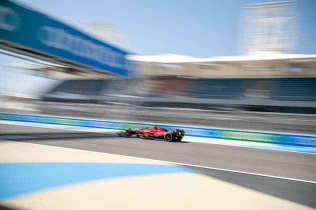 SAKHIR, BAHRAIN: Carlos Sainz, racing for the Scuderia Ferrari team during the 2023 Formula 1 Bahrain Testing at the Bahrain International Circuit in Sakhir, Bahrain.