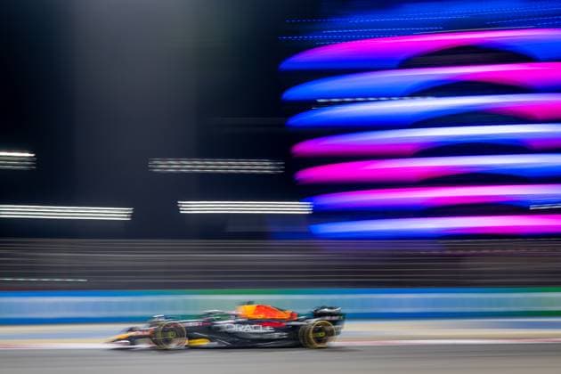 SAKHIR, BAHRAIN: Max Verstappen, racing for the Red Bull Racing team during the 2023 Formula 1 Bahrain Testing at the Bahrain International Circuit in Sakhir, Bahrain.