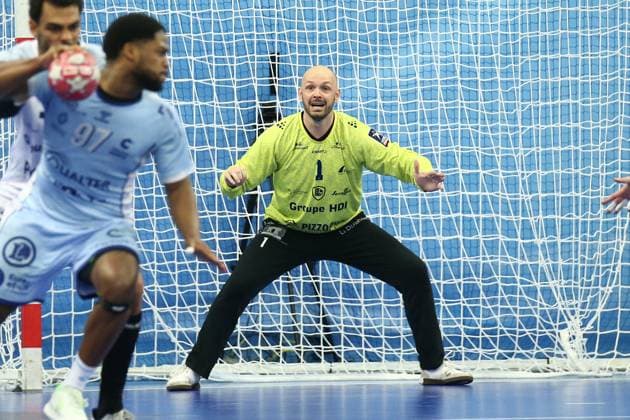 Vincent Gerard (Saint-Raphael Var HB) HANDBALL : Chartres Metropole HB vs Saint-Raphael Var HB - LiquiMoly Starligue - 18eme journee - 24 02 2023 KevinDomas Panoramic 