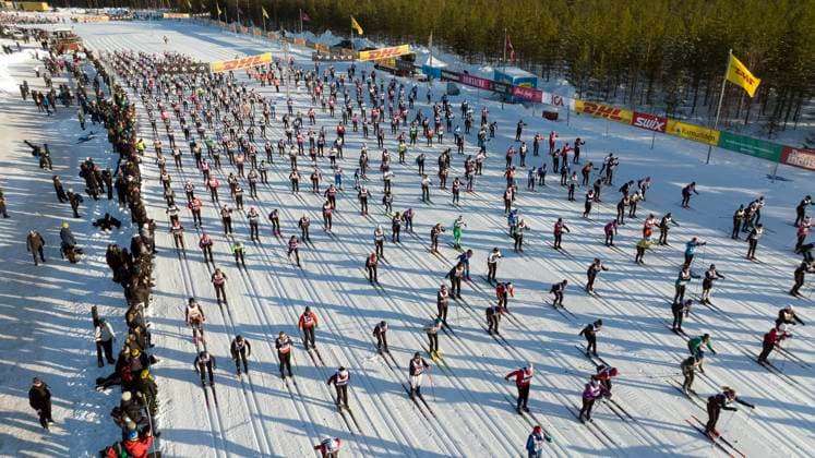 Bilder des Jahres 2023, Sport 02 Februar Sport Themen der Woche KW08 Sport Bilder des Tages OXBERG 20220226 Starten, led tva, av i Tjejvasan i Oxberg. OXBERG Sverige x9110x *** OXBERG 20220226 The start, led two, of in Tjejvasan in Oxberg OXBERG Sweden x9110x,  Copyright: xUlfxPalmx xTTx TJEJVASAN 2023