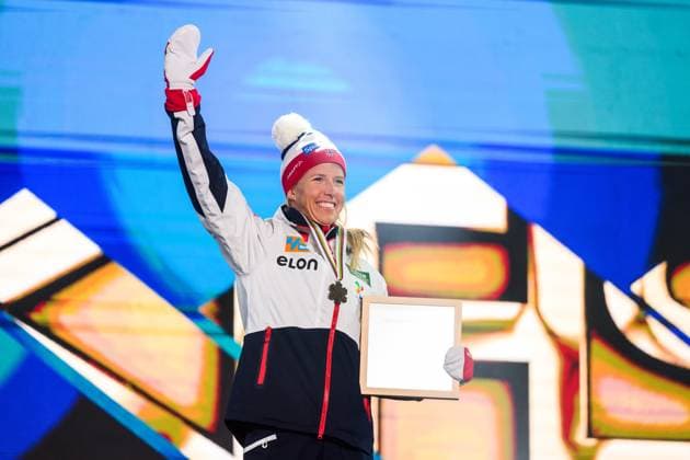 230225 Bronze medalist Astrid oyre Slind of Norway celebrates at the Medal ceremony for the women?s cross country skiing skiathlon during the FIS Nordic Ski World Championships on February 25, 2023 in Kranjska Gora Photo Petter Arvidson BILDBYRAN kod PA PA0521 skidor cross country skiing langrenn skid vm 2023 fis nordic ski world championships bbeng fis nordic world ski championships vm ski vm medaljceremoni medal ceremony jubel,  Copyright: PETTERxARVIDSON BB230225PA169