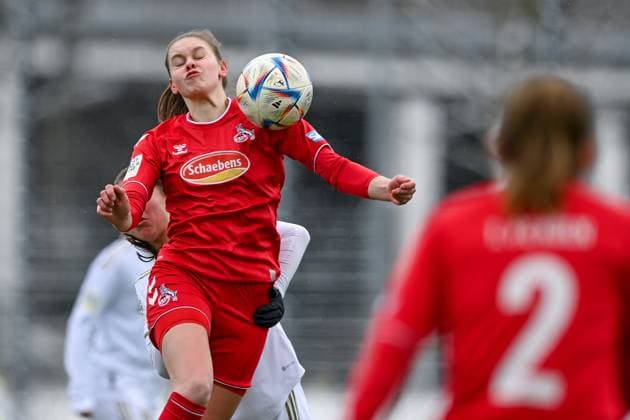 Daria Collas Cologne, 9 on the ball, 26 02 2023, Munich Germany , Football,2 Women Bundesliga, FC Bayern Munich II 1 FC Cologne II, DFB DFL REGULATES PROHIBIT ANY USE OF PHOTOGRAPHS AS IMAGE SEQUENCES AND OR QUASI VIDEO xslx