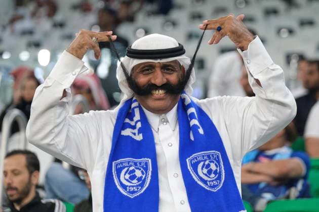 Fußball, AFC Champions League, Al Duhal SC - Al-Hilal Riad Al Hilal v Al Duhail - AFC Champions League Semi-final An Al Hilal with a long moustache before the AFC Champions League semi-final between Al Hilal and Al Duhail at Al Thumama Stadium in Doha, Qatar on 26 February 2023. Doha Qatar  Copyright: xSimonxHolmesx originalFilename:holmes-notitle230226_npfoa.jpg