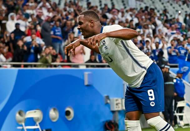 Fußball, AFC Champions League, Al Duhal SC - Al-Hilal Riad Al Hilal Saudi FC v Al Duhal SC - AFC Champions League 2022 Odion Jude Ighalo of Saudi Arabias Al Hilal Saudi FC celebrates after scoring during the AFC Champions League 2022 semi-finals match between Al Hilal Saudi FC and Al Duhal SC at Al Thumama Stadium in Doha, Qatar on 26 February 2023.Al Hilal Saudi FC won 7-0 DOHA Qatar  Copyright: xNoushadxThekkayilx originalFilename:varittyakkal-afcchamp230226_npQBy.jpg