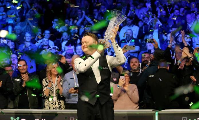 Sport Themen der Woche KW08 Sport Bilder des Tages 26th February 2023; Aldersley Leisure Village, Wolverhampton, England: 2023 Dualit Players Snooker Championship Final; Shaun Murphy celebrates winning the players championship defeating Ali Carter  ActionPlus12481713 MarkxStephenson