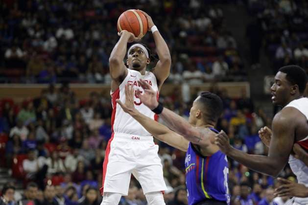 February 26, 2023, Caracas, Caracas Venezuela, Venezuela: CARACAS, VENEZUELA - FEBRUARY 26: Kandre Gray of Canada shoots to score against Venezuela during the Americas qualifiers for the FIBA Ã¢â‚¬¹Ã¢â‚¬¹Basketball World Cup 2023 basketball game, at Poliedro de Caracas, in Caracas, Venezuela, on February 26, 2023. Caracas Venezuela - ZUMAp175 20230226_zsa_p175_045 Copyright: xPedroxRancesxMatteyx