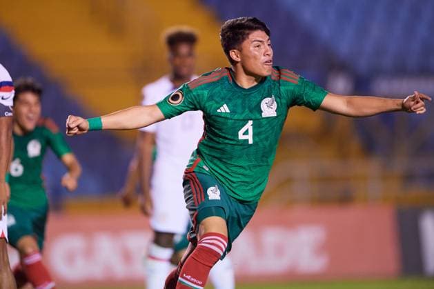 RECORD DATE NOT STATED Concacaf U-17 Championship 2023 Mexico vs United States Final Luis Navarrete celebrates his goal 2-0 of Mexico during the game Mexico (Mexican national team, Nationalteam vs United States (USA) corresponding to the great final of the Concacaf Under-17 Mens Championship Guatemala 2023, at Doroteo Guamuch Flores Stadium, on February 26, 2023. <br><br> Luis Navarrete celebra su gol 2-0 de Mexico durante el partido Mexico (Seleccion Nacional Mexicana) vs Estados Unidos (EUA), correspondiente a la gran final del campeonato Masculino Sub-17 de la Concacaf Guatemala 2023, en el Estadio Doroteo Guamuch Flores, el 26 de Febrero de 2023. CIUDAD DE GUATEMALA GUATEMALA GUATEMALA  Copyright: xCristianxdexMarchenax 20230226201423_CC_U17_F_MEX_USA_NAVARRETE76