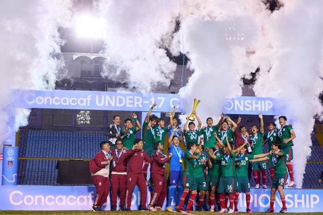 RECORD DATE NOT STATED Concacaf U-17 Championship 2023 Mexico vs United States Final Players of Mexico Champions during the game Mexico (Mexican national team, Nationalteam vs United States (USA) corresponding to the great final of the Concacaf Under-17 Mens Championship Guatemala 2023, at Doroteo Guamuch Flores Stadium, on February 26, 2023. <br><br> Jugadores de Mexico Campeones durante el partido Mexico (Seleccion Nacional Mexicana) vs Estados Unidos (EUA), correspondiente a la gran final del campeonato Masculino Sub-17 de la Concacaf Guatemala 2023, en el Estadio Doroteo Guamuch Flores, el 26 de Febrero de 2023. CIUDAD DE GUATEMALA GUATEMALA GUATEMALA  Copyright: xCristianxdexMarchenax 20230226211630_CC_U17_F_MEXICO_CHAMPION96