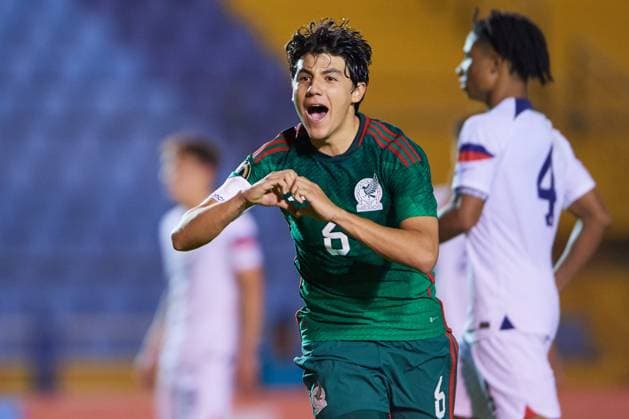 RECORD DATE NOT STATED Concacaf U-17 Championship 2023 Mexico vs United States Final Isaac Martinez celebrates his goal 3-1 of Mexico during the game Mexico (Mexican national team, Nationalteam vs United States (USA) corresponding to the great final of the Concacaf Under-17 Mens Championship Guatemala 2023, at Doroteo Guamuch Flores Stadium, on February 26, 2023. <br><br> Isaac Martinez celebra su gol 3-1 de Mexico durante el partido Mexico (Seleccion Nacional Mexicana) vs Estados Unidos (EUA), correspondiente a la gran final del campeonato Masculino Sub-17 de la Concacaf Guatemala 2023, en el Estadio Doroteo Guamuch Flores, el 26 de Febrero de 2023. CIUDAD DE GUATEMALA GUATEMALA GUATEMALA  Copyright: xCristianxdexMarchenax 20230226214327_CC_U17_F_MEX_USA_MARTINEZ146