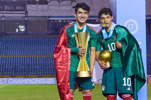 RECORD DATE NOT STATED Concacaf U-17 Championship 2023 Mexico vs United States Final Jose Urias and Gael Alvarez of Mexico during the game Mexico (Mexican national team, Nationalteam vs United States (USA) corresponding to the great final of the Concacaf Under-17 Mens Championship Guatemala 2023, at Doroteo Guamuch Flores Stadium, on February 26, 2023. <br><br> Jose Urias y Gael Alvarez de Mexico durante el partido Mexico (Seleccion Nacional Mexicana) vs Estados Unidos (EUA), correspondiente a la gran final del campeonato Masculino Sub-17 de la Concacaf Guatemala 2023, en el Estadio Doroteo Guamuch Flores, el 26 de Febrero de 2023. CIUDAD DE GUATEMALA GUATEMALA GUATEMALA  Copyright: xCristianxdexMarchenax 20230226215205_CC_U17_F_MEX_USA_URIAS164
