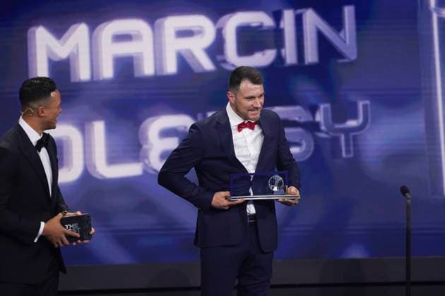 The Best FIFA Football Awards - Marcin Oleksy receives Puskas Award for Goal of the Year 2022