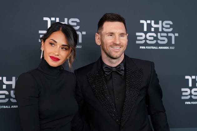 Paris, France, February 27th 2023: Argentina and PSG attacker Lionel Messi arrives with his wife Antonella Roccuzzo at the The Best FIFA Football Awards 2022 at Salle Pleyel in Paris, France. (Daniela Porcelli SPP)  Copyright: xDanielaxPorcellix xSPPx spp-en-DaPoSp-20230227-DP101776